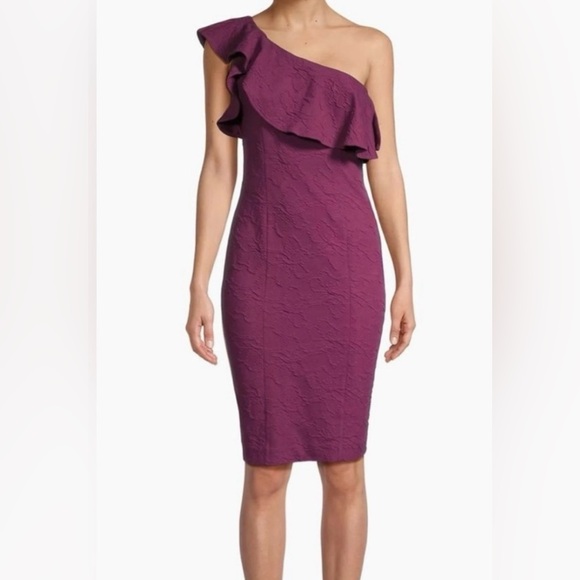 Lilly Pulitzer Bordeaux One-Shoulder Minidress NWT size 14 - Picture 4 of 5